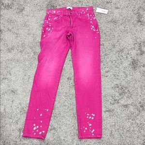 NWT Cotton Citizen Splattered Paint Stylish Pink Women's Jeans 32 stretch